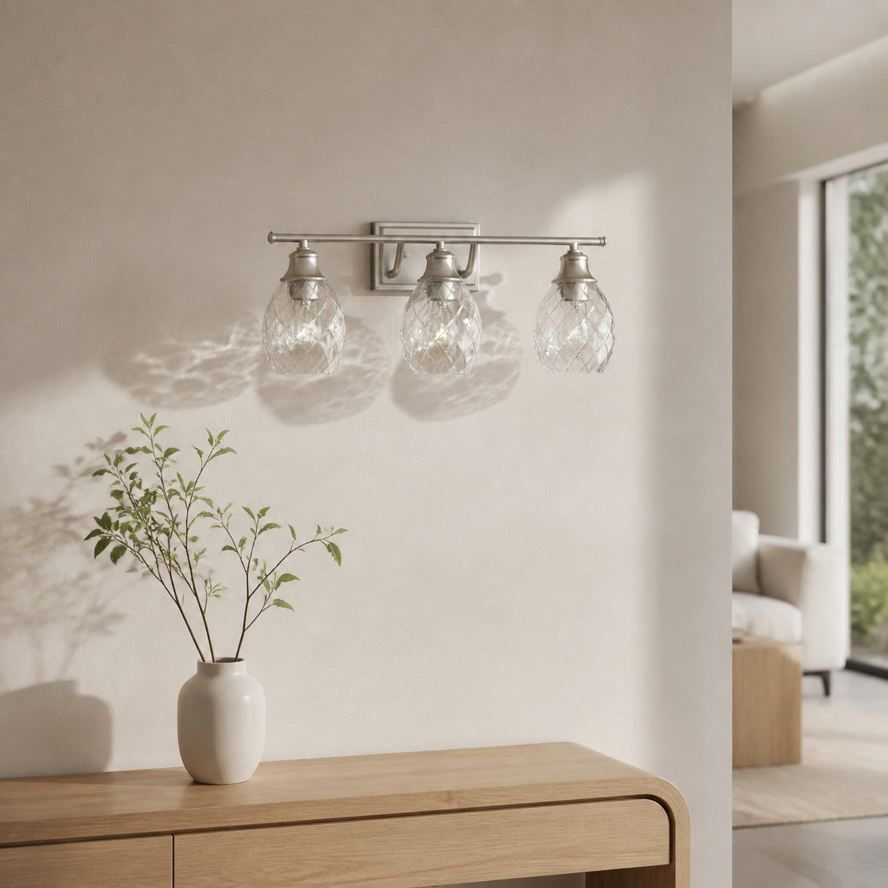 Nixora Modern Farmhouse Ribbed Design Wall Lamp - Decorative Lighting for Bathroom and Hallway