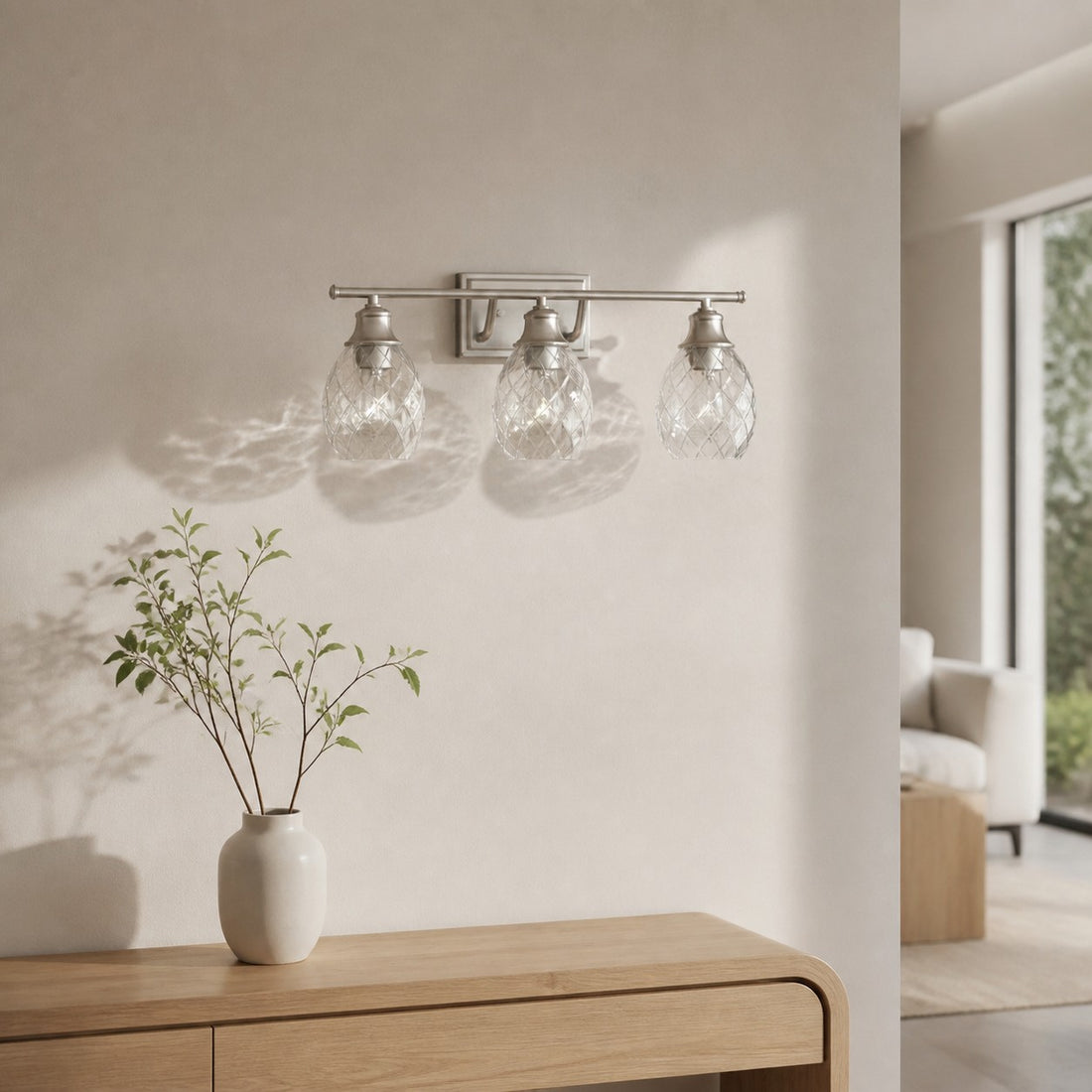 Nixora Modern Farmhouse Ribbed Design Wall Lamp - Decorative Lighting for Bathroom and Hallway
