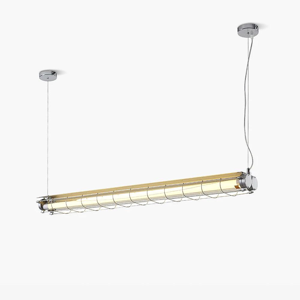 Glass Linearity Chandelier Artisan Clear Cast Iron Metal Sleek Sparkling