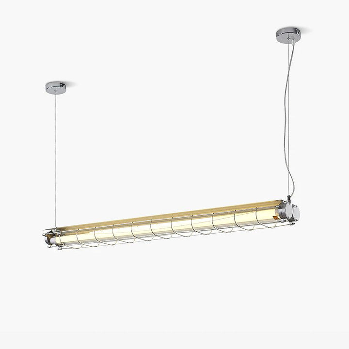 Glass Linearity Chandelier Artisan Clear Cast Iron Metal Sleek Sparkling