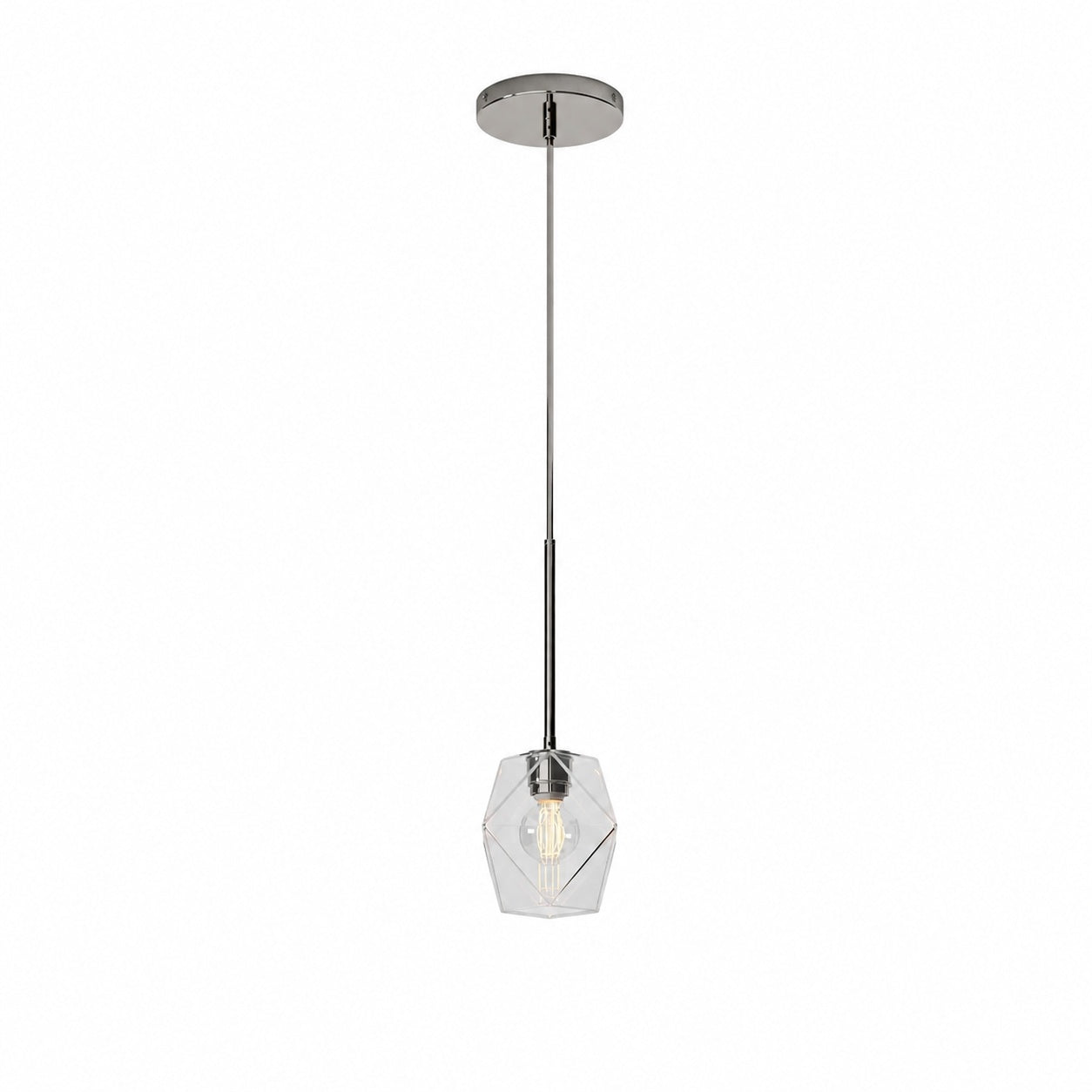 Talvior Faceted Pendant Light – Adjustable Glass Light Fixture