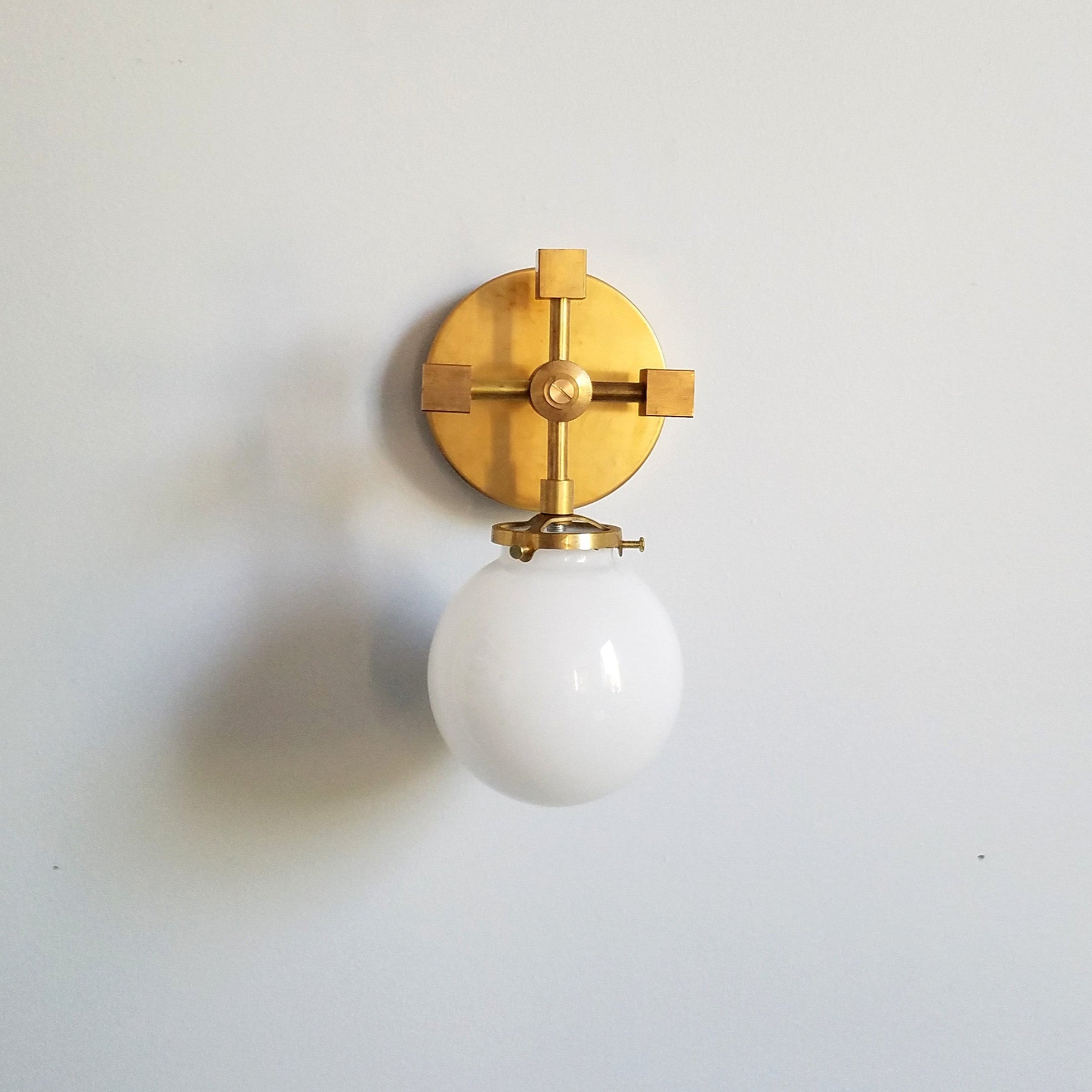 Minimalist Versatile Gold Wall Sconce With White Glass Globe