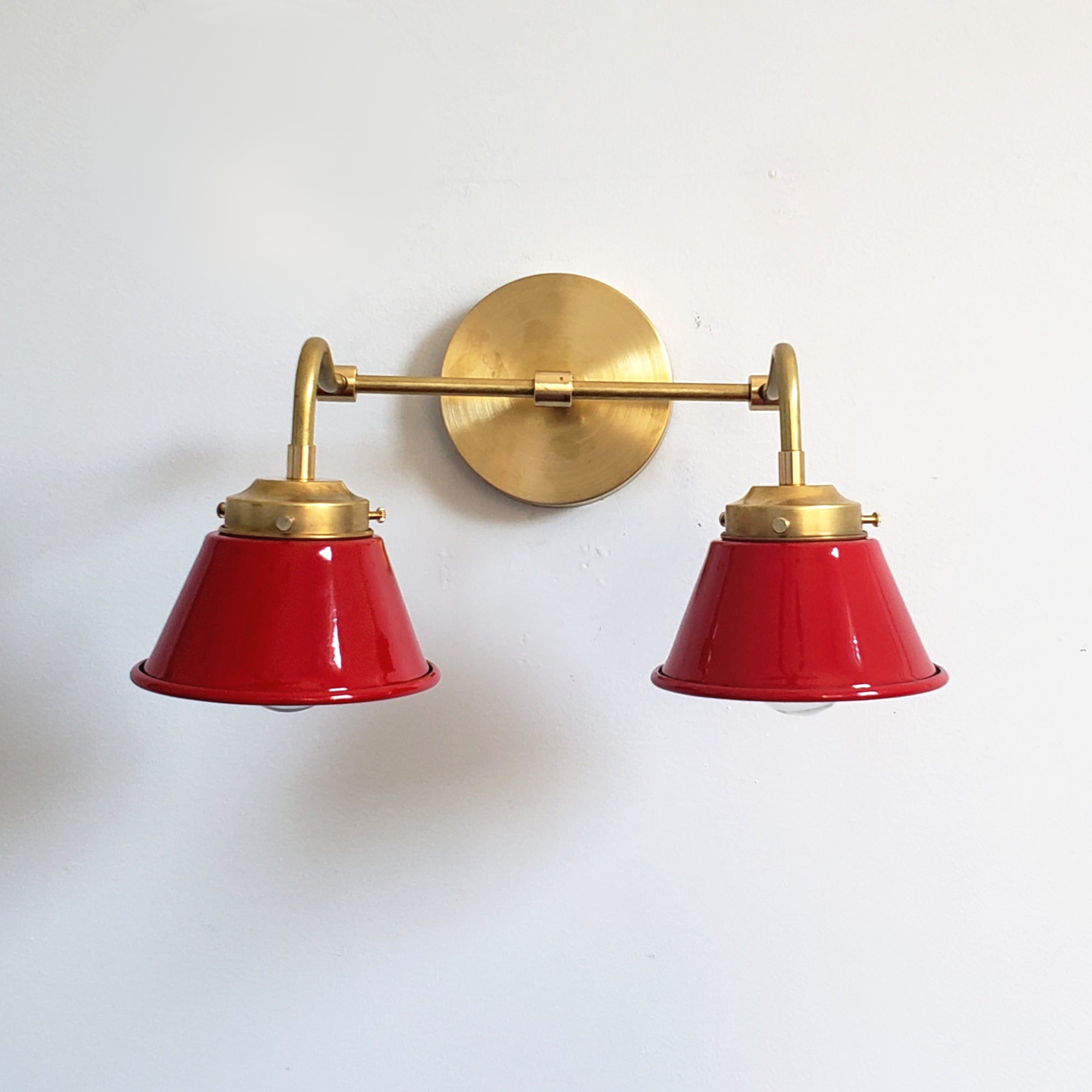 Modern Double Cone Brass Sconce - Accent Lighting For Bathroom & Hallway
