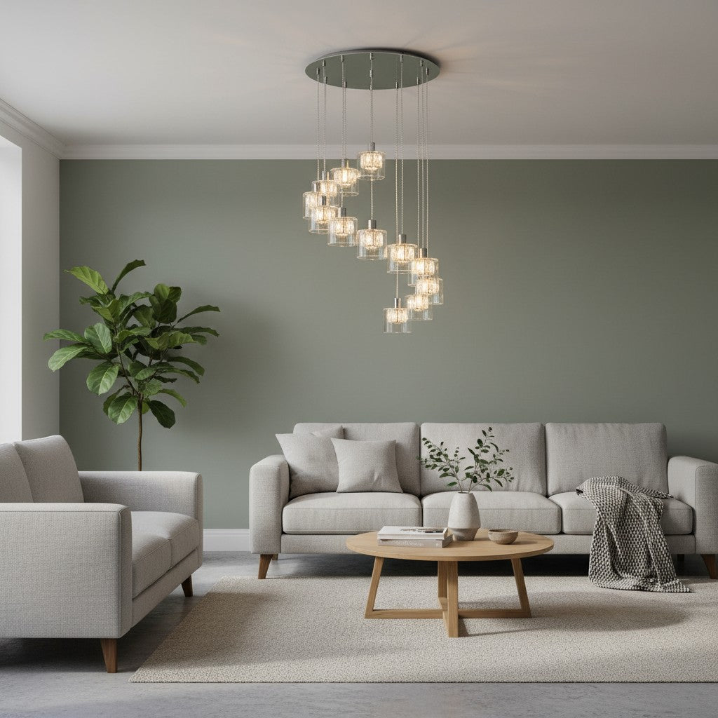 Glomara Sculpted Metal Pendant Lamp – Transitional Sconce Ambient Lighting for Bedrooms and Entryways