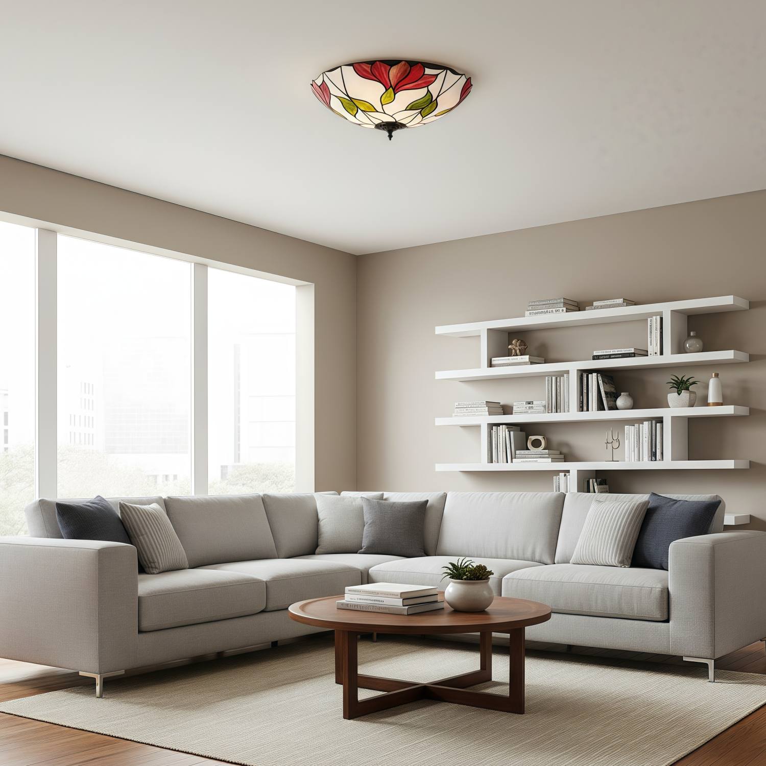 TF Botanica Floral Glass Ceiling & Pendant Lighting - Art Glass Style Fixture for Rooms