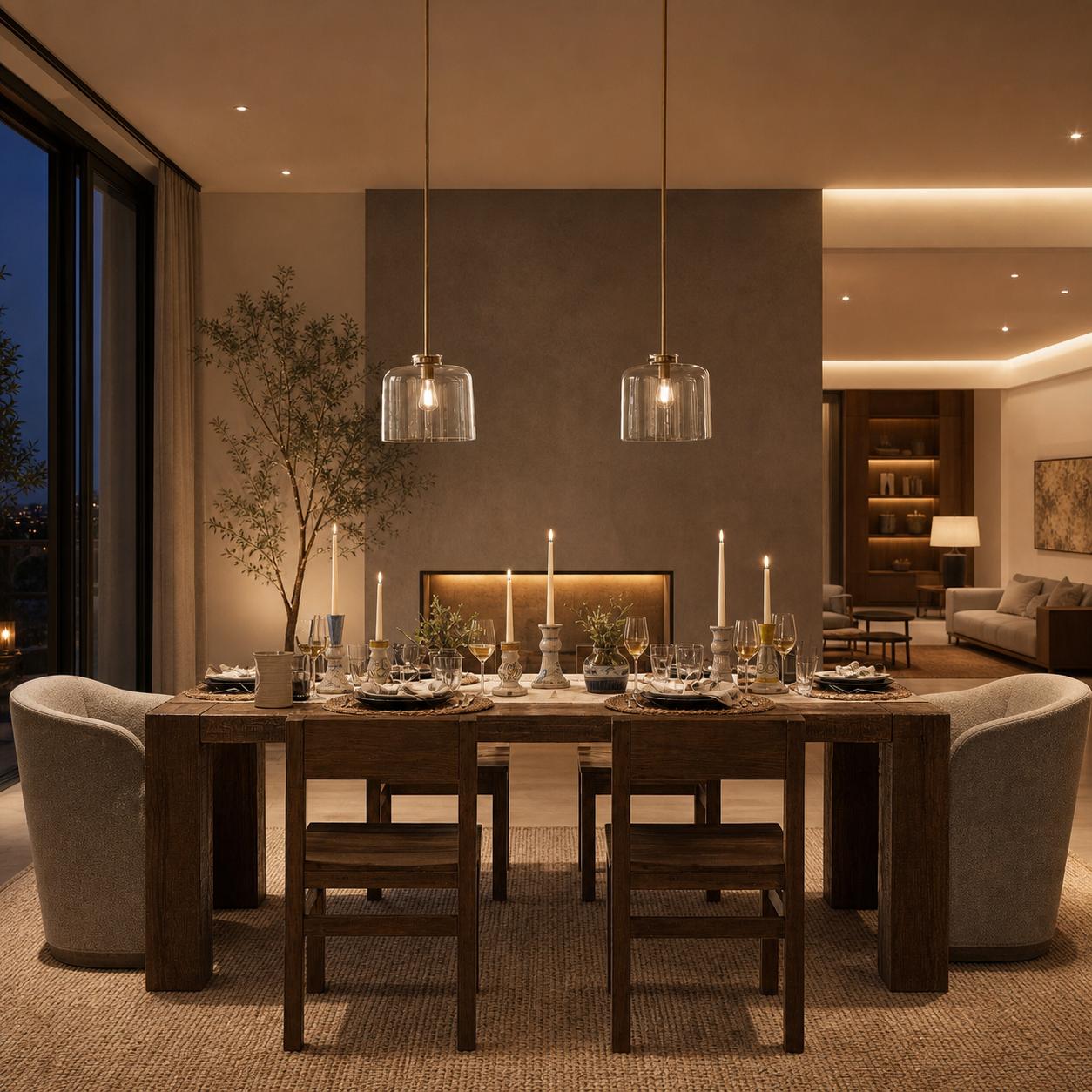 Sterling Minimalist Glass Pendant Collection - Vintage Brass Lighting Design
