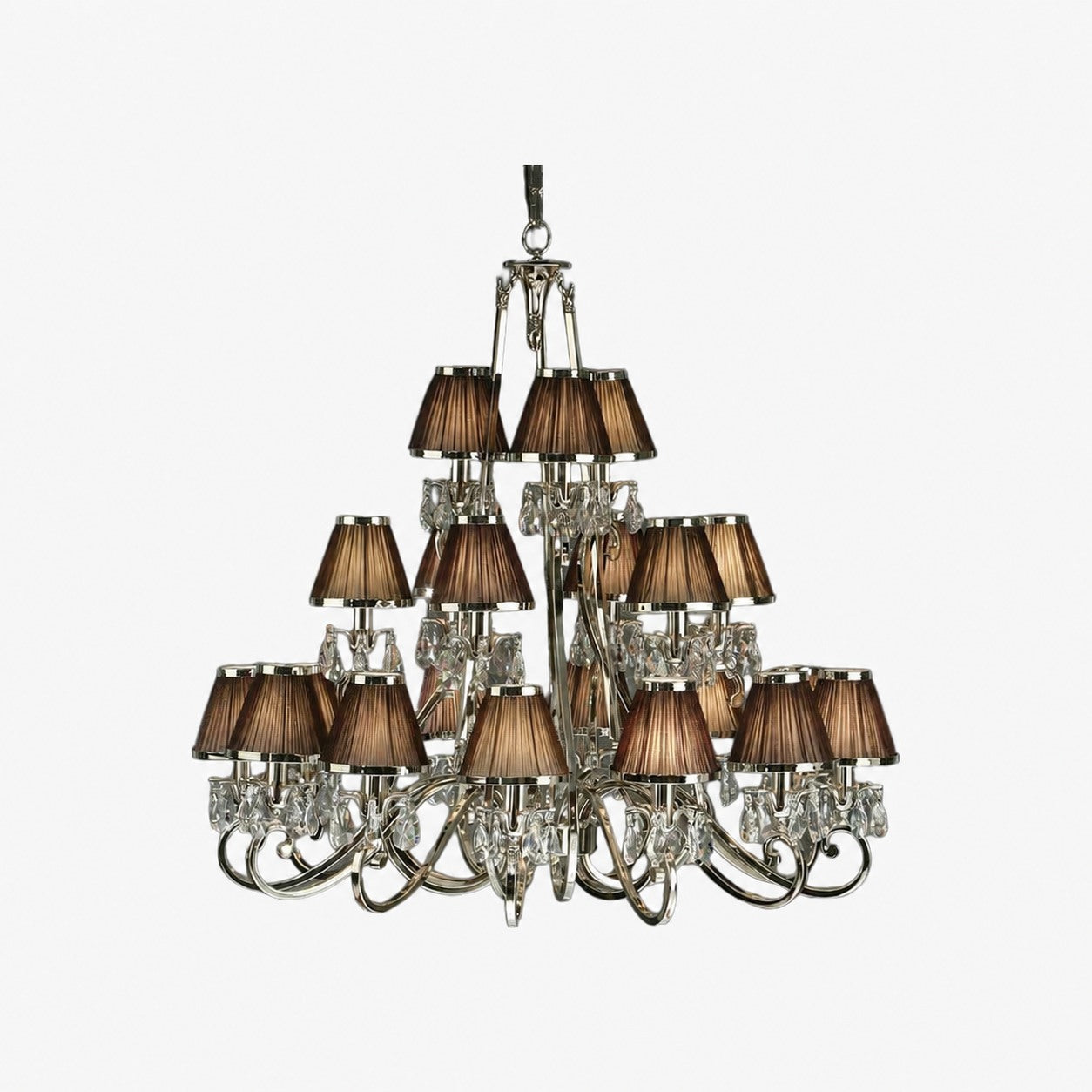 Talonis Multi-light Fabric Chandelier - Elegant Metal Curved Arms for Dining and Living