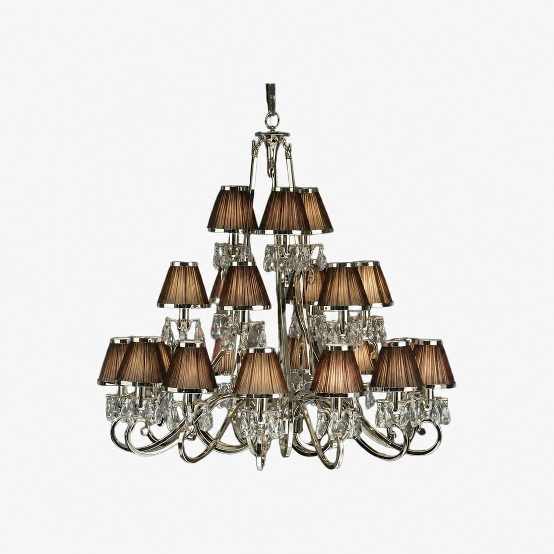 Talonis Multi-light Fabric Chandelier - Elegant Metal Curved Arms for Dining and Living