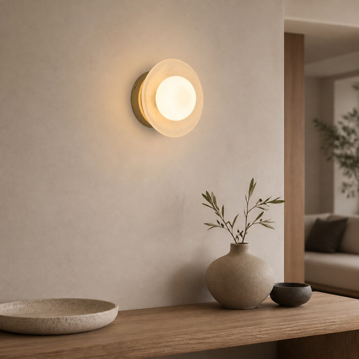 Elorina Sconce Wall Light - Textured Metal or Glass Shade