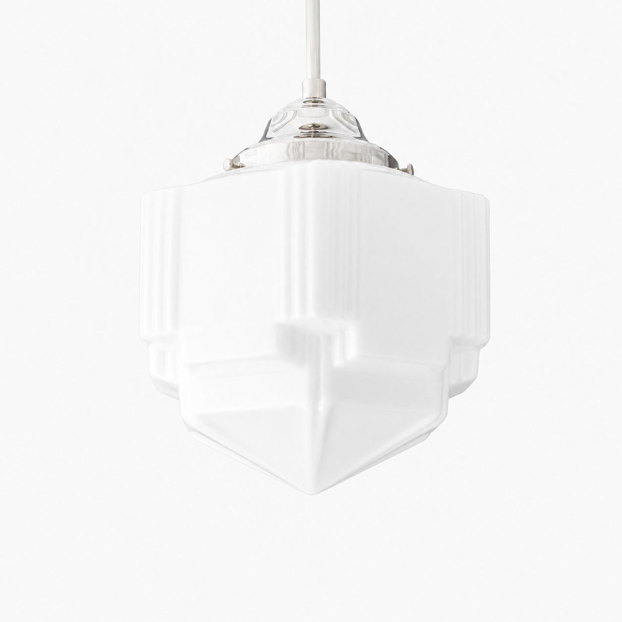 Geotower Glass Modern Pendant Light - Skyscraper Design - Brass or Black or Nickel Finish