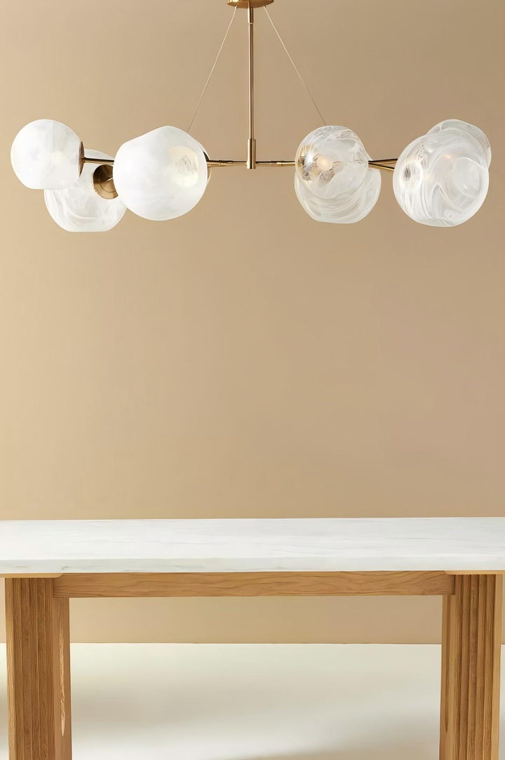 Pawrior Multi-head Organic Glass Spherical Chandelier - Modern Cloud Design Branch Light