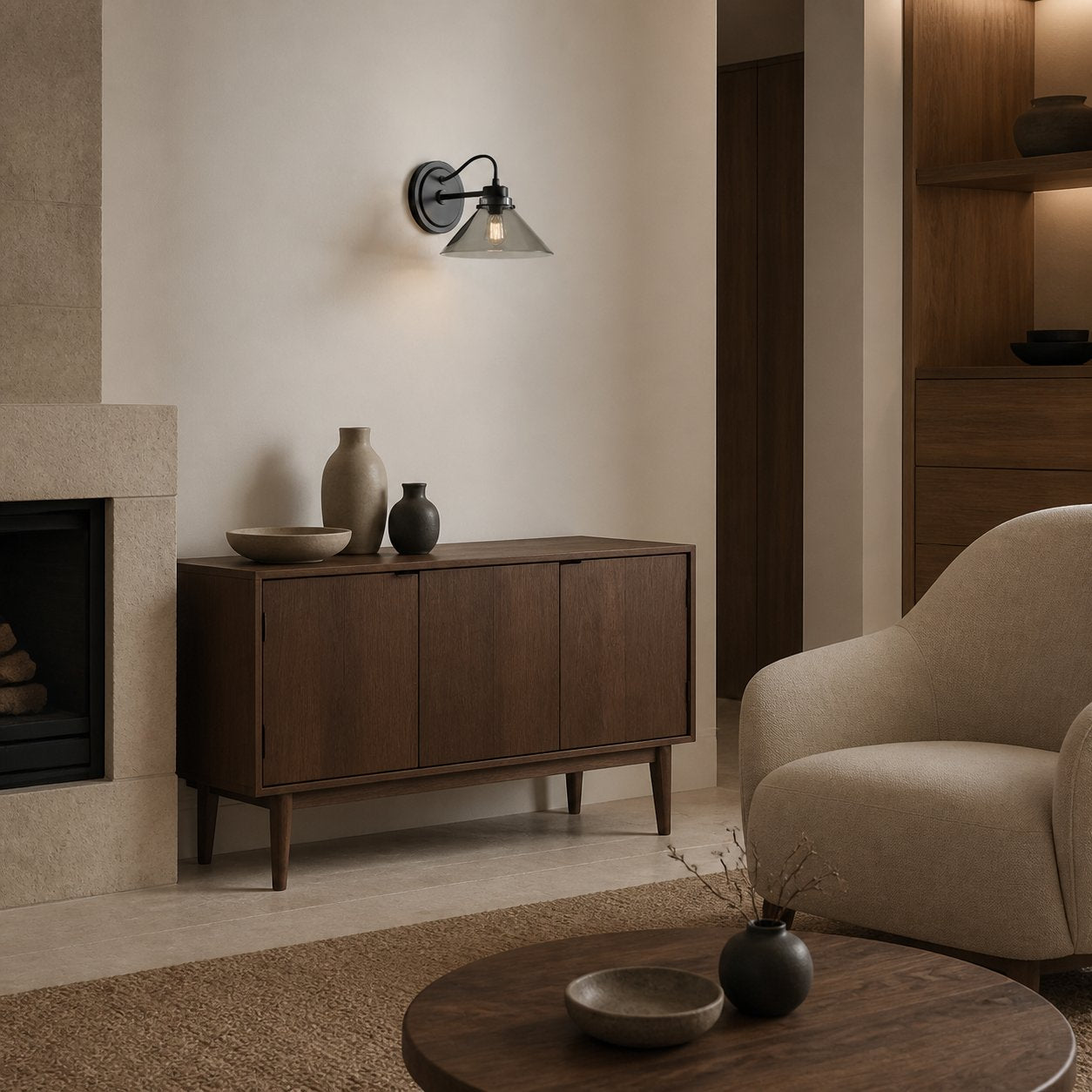 Aurenza Sconce – Farmhouse Wall Light with Metal Accents for Cozy Spaces