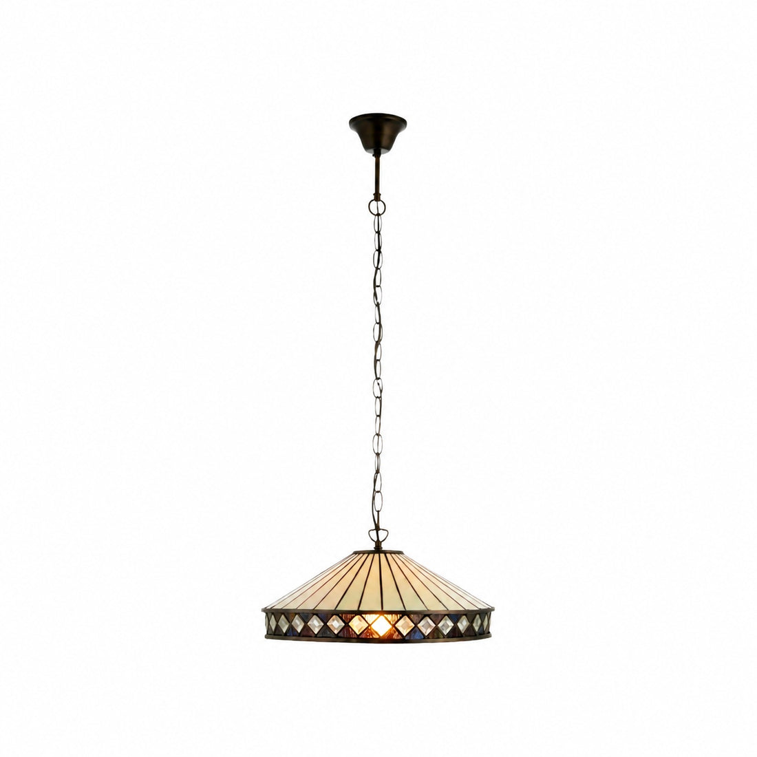 TF Fargo Pendant Light - Tiffany Style Lighting with an Art Deco Shade and Adjustable Chain