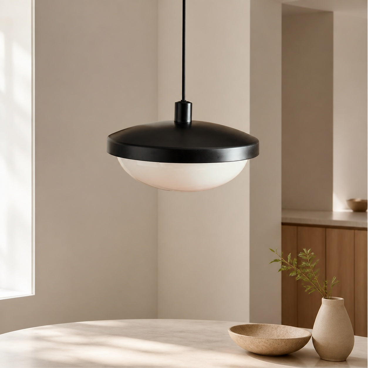 Rolvona Globe Pendant Light - Modern Oval Shade Hanging Lamp