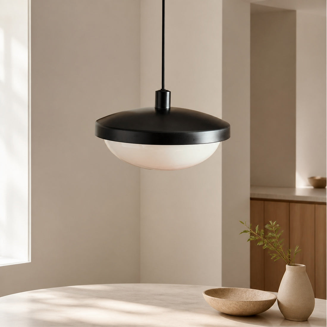 Rolvona Globe Pendant Light - Modern Oval Shade Hanging Lamp