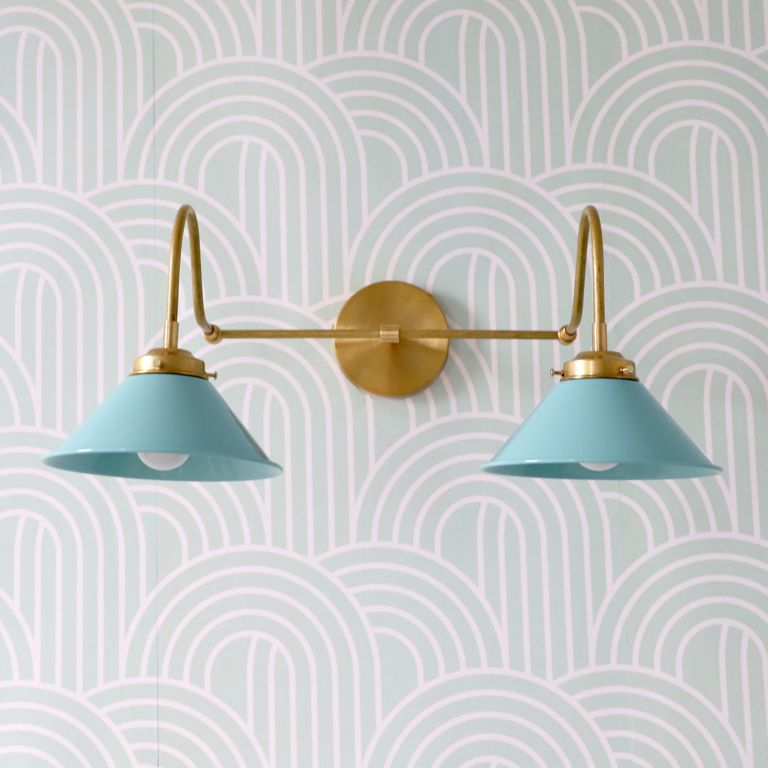 Various Colors Double Wall Sconce Light - Elegant Cone Shade