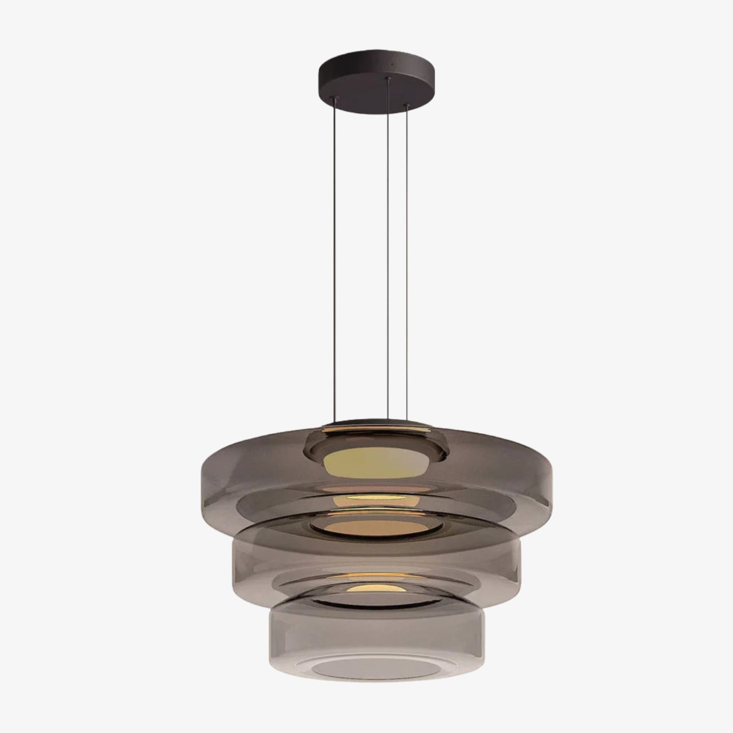 Nora Contemporary Multi-Layer Glass Pendant Lamp - Adjustable Hanging Light for Living Room or Kitchen Island