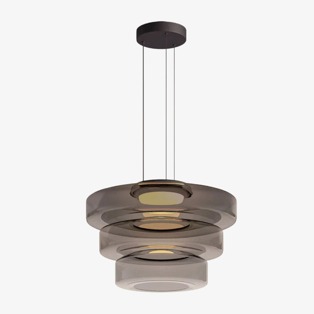 Nora Contemporary Multi-Layer Glass Pendant Lamp - Adjustable Hanging Light for Living Room or Kitchen Island