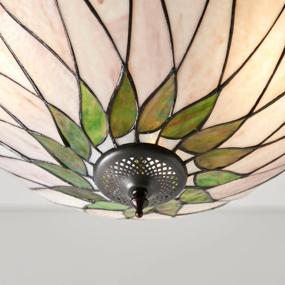 TF Hutchinson Tiffany Pendant Light - Inverted Art Glass Adjustable Pendant Light for Home