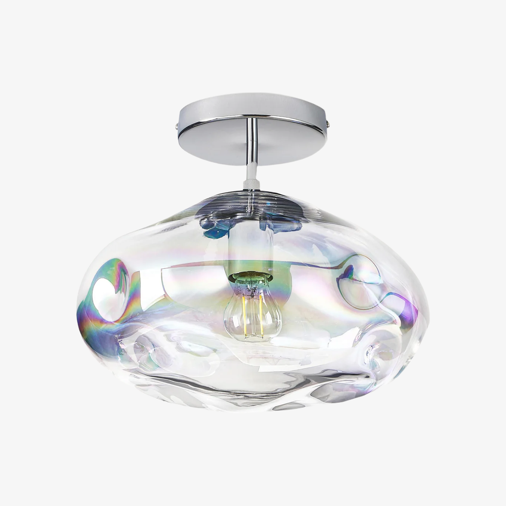 Glissora Reflective Glass Semi-Flush Ceiling Lamp – Sculptural Design, Versatile Finish for Hallways & Dining