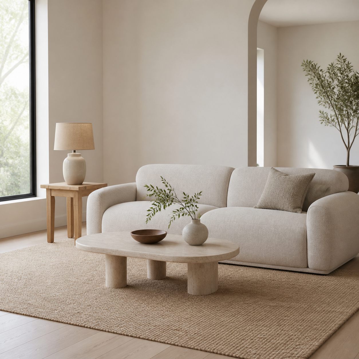 Velura Linear Pendant Light - Natural Linen Shade for Warm Ambiance