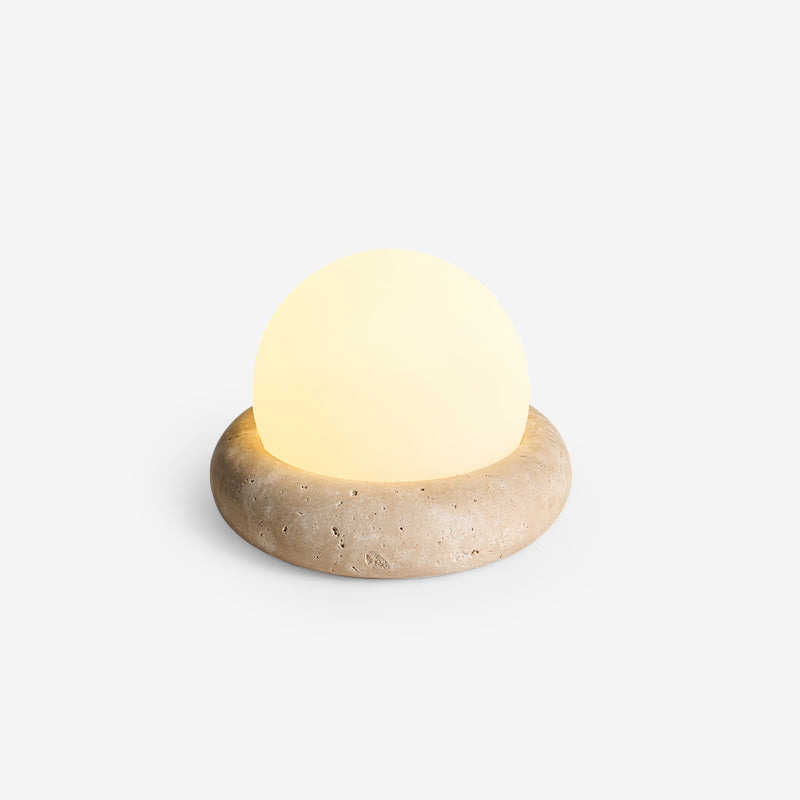 Modern Travertine Cute Mini Orb Table Lamp