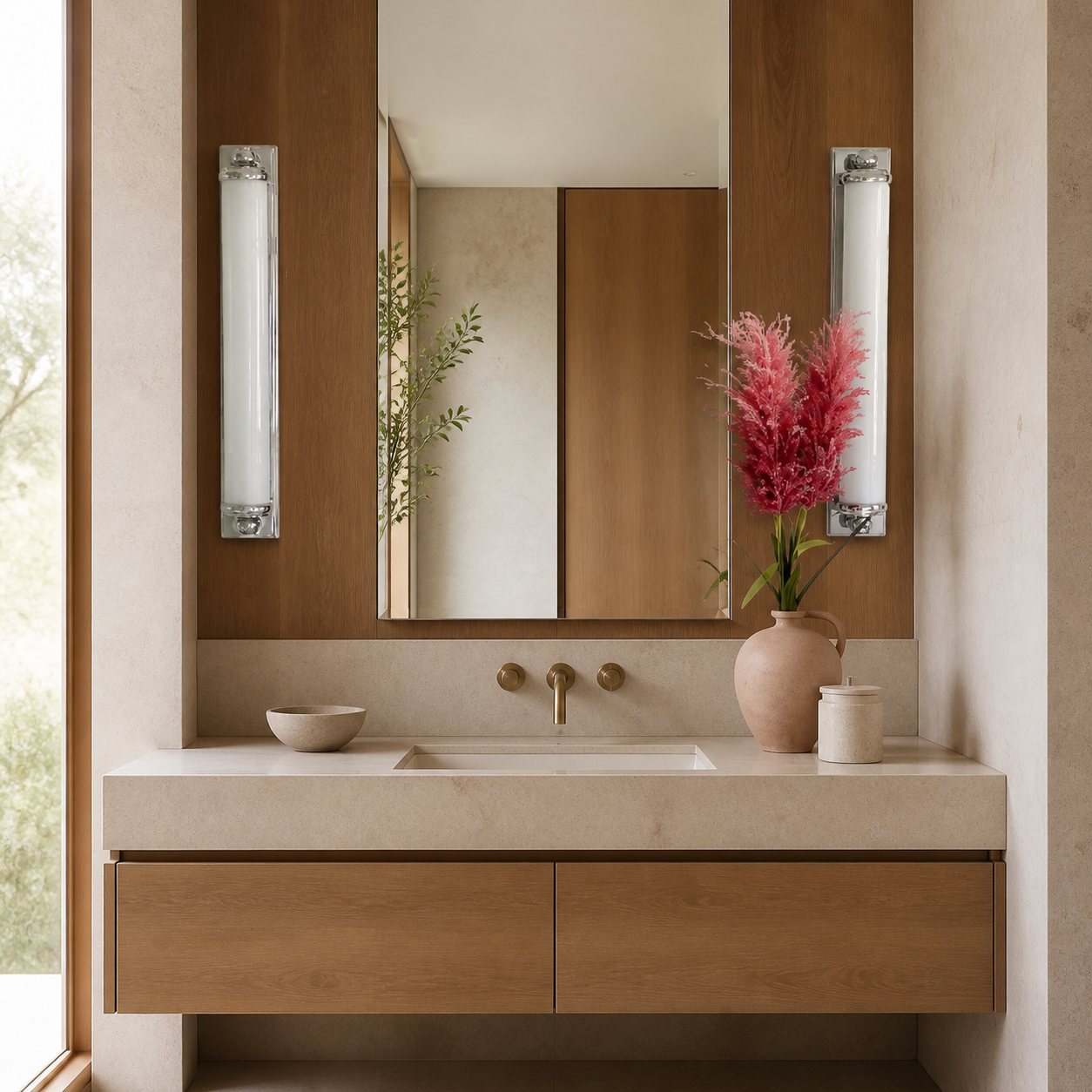 Kalvora Extra Long Tube Wall Sconce - Chrome Modern Light Fixture