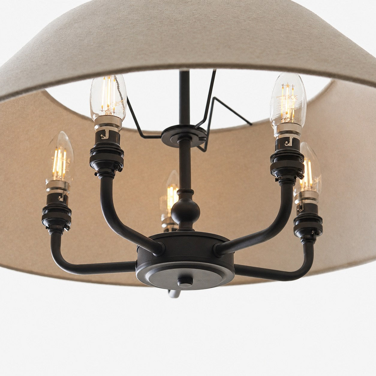 Zevatik Pendant Lamp with Linen Shade – Classic Multi-Light Design for Dining and Living