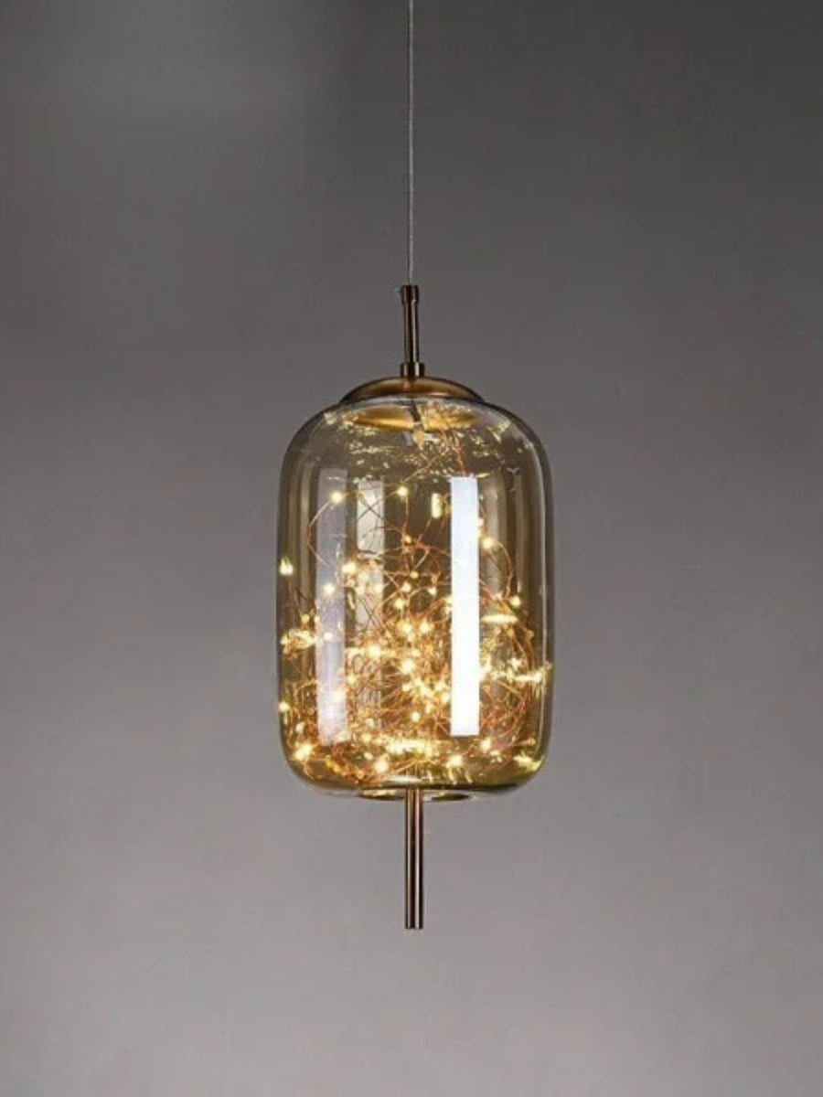 Nordic Starry Cylinder Glass Pendant Lamp