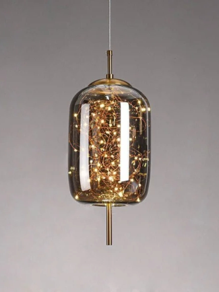 Nordic Starry Cylinder Glass Pendant Lamp