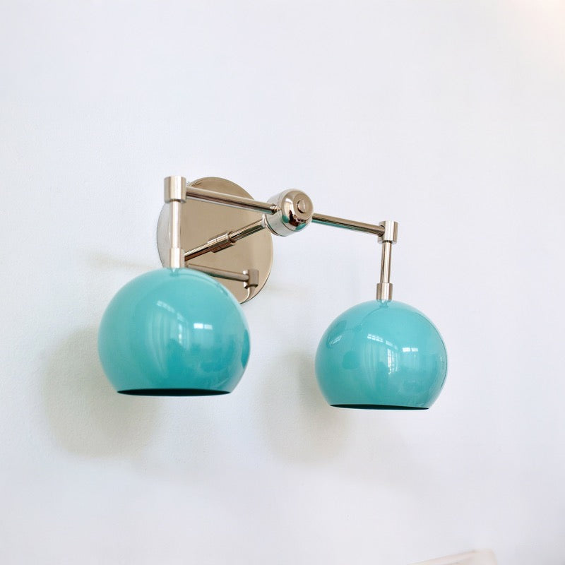 Navy Wall Light - Double Ball Bath Vanity Mirror Wall Sconce