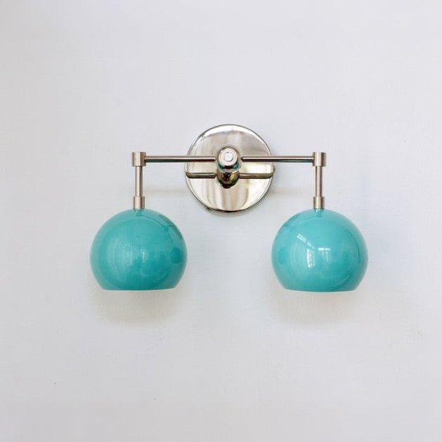 Navy Wall Light - Double Ball Bath Vanity Mirror Wall Sconce