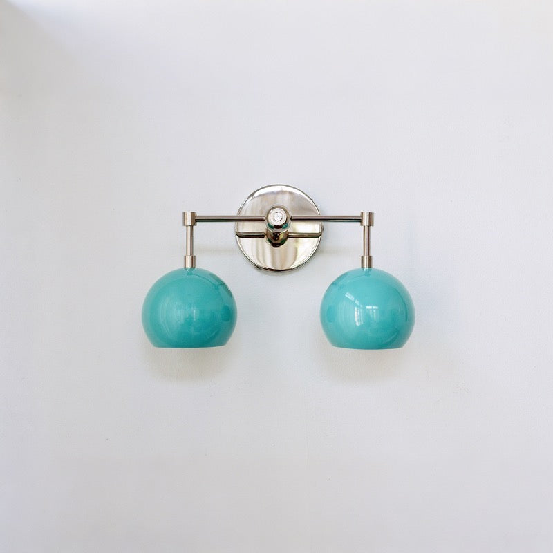 Navy Wall Light - Double Ball Bath Vanity Mirror Wall Sconce