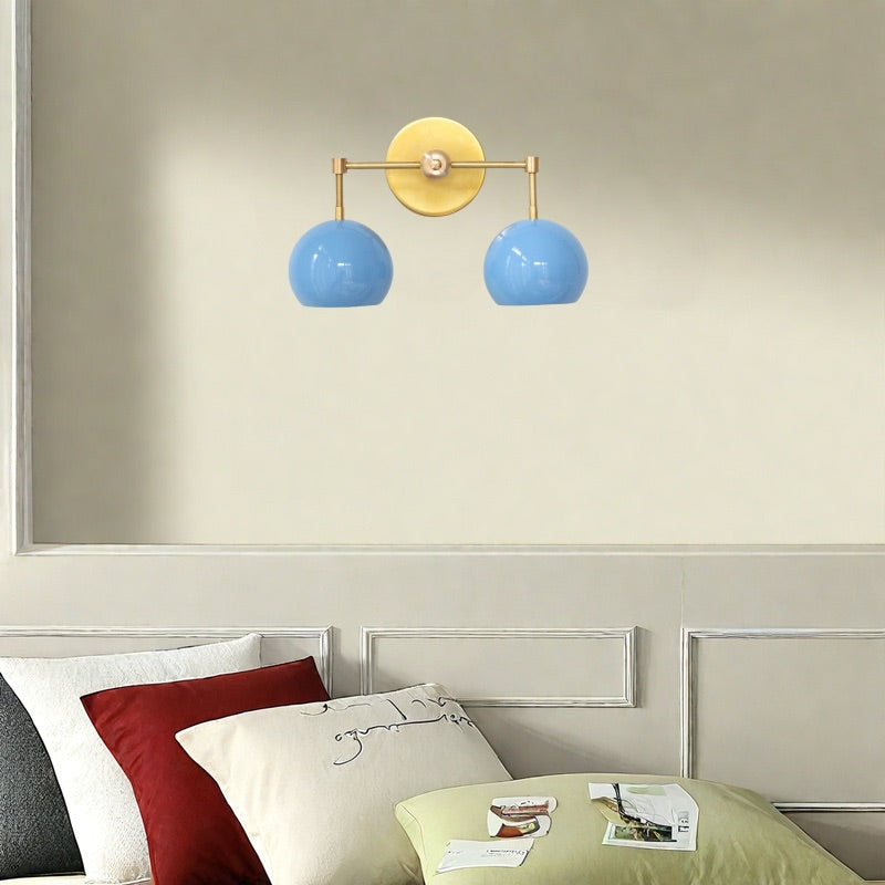 Navy Wall Light - Double Ball Bath Vanity Mirror Wall Sconce