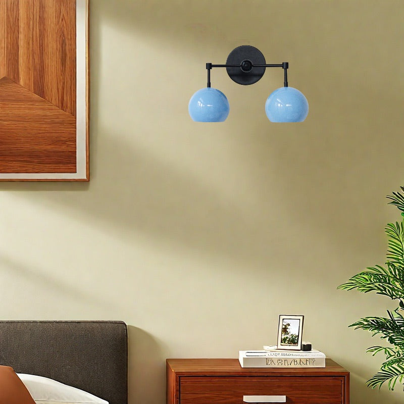 Navy Wall Light - Double Ball Bath Vanity Mirror Wall Sconce