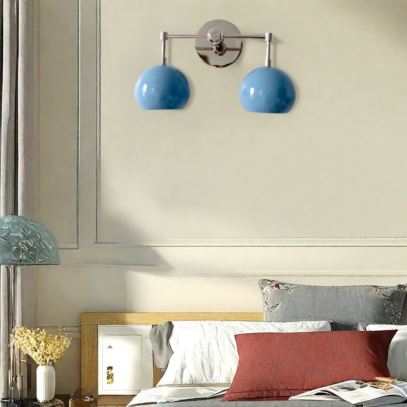 Navy Wall Light - Double Ball Bath Vanity Mirror Wall Sconce