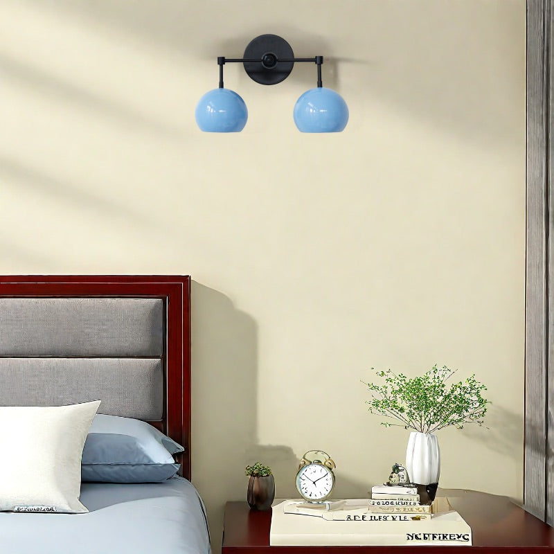 Navy Wall Light - Double Ball Bath Vanity Mirror Wall Sconce