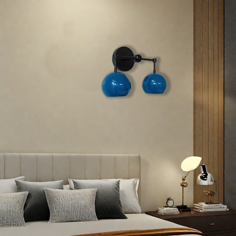Navy Wall Light - Double Ball Bath Vanity Mirror Wall Sconce