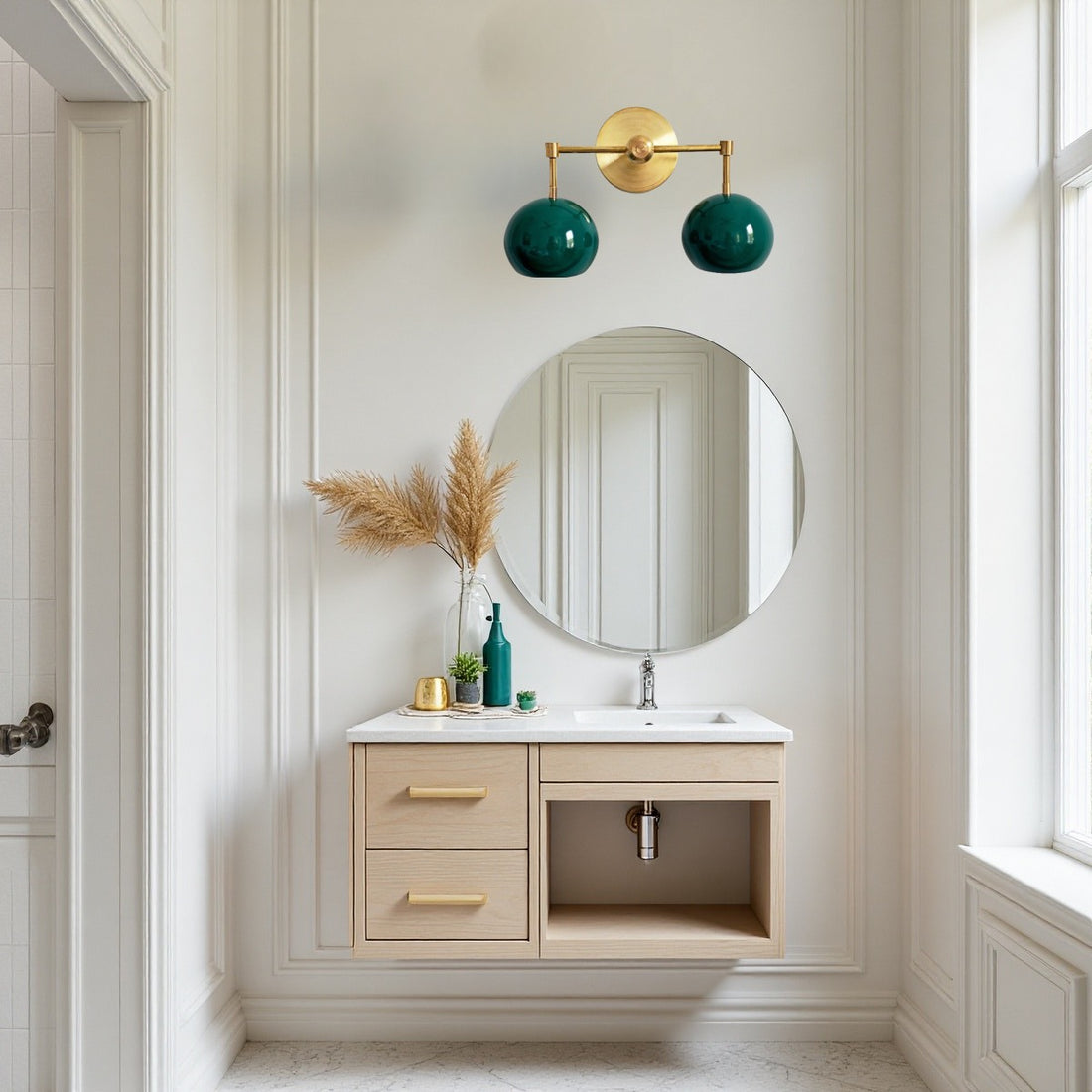Spring Green Shades Loa Sconce - Double Bubble Pop Vanity Wall Light