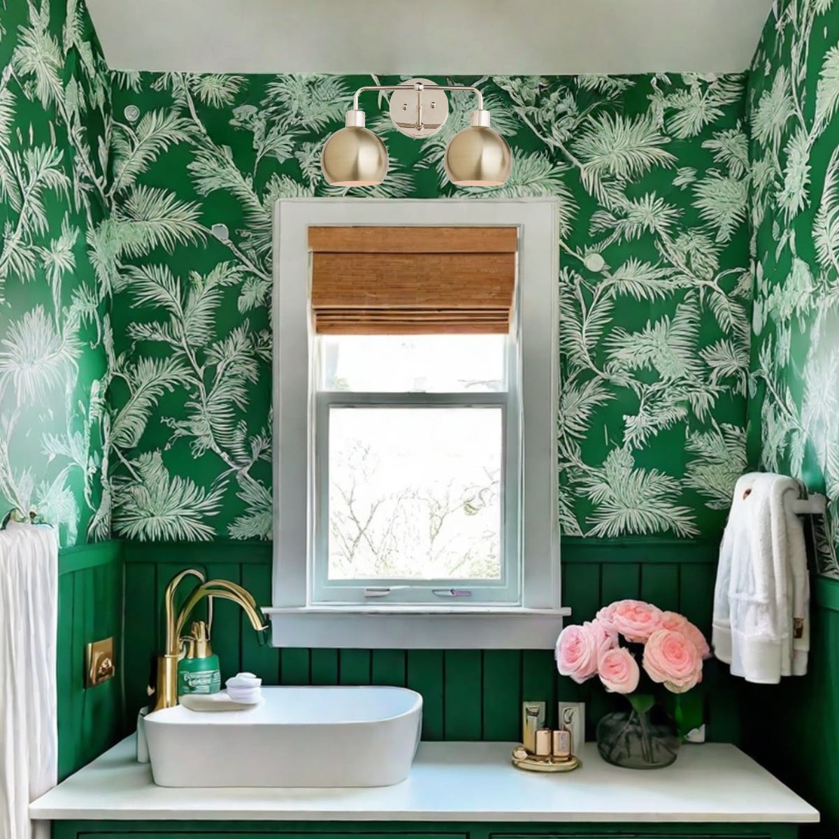 Peach Shades Double Sconce - Bubble Pop Vanity Bathroom Wall Light