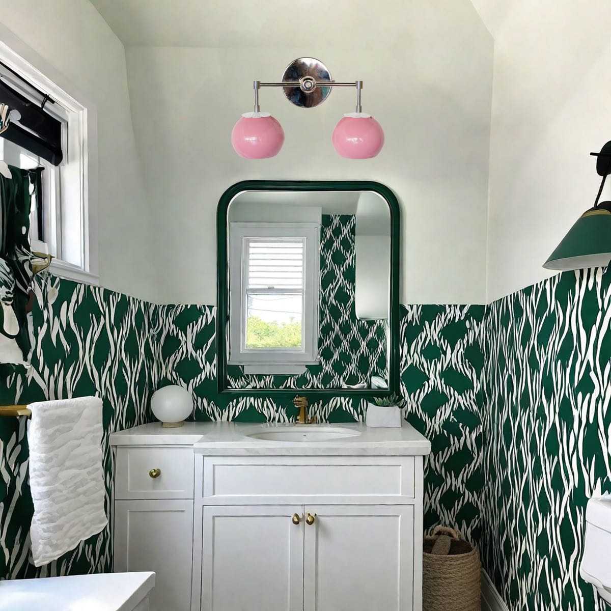 Daisy Wall Sconce - Double Globe Bubble Metal Multicolor Bath Light