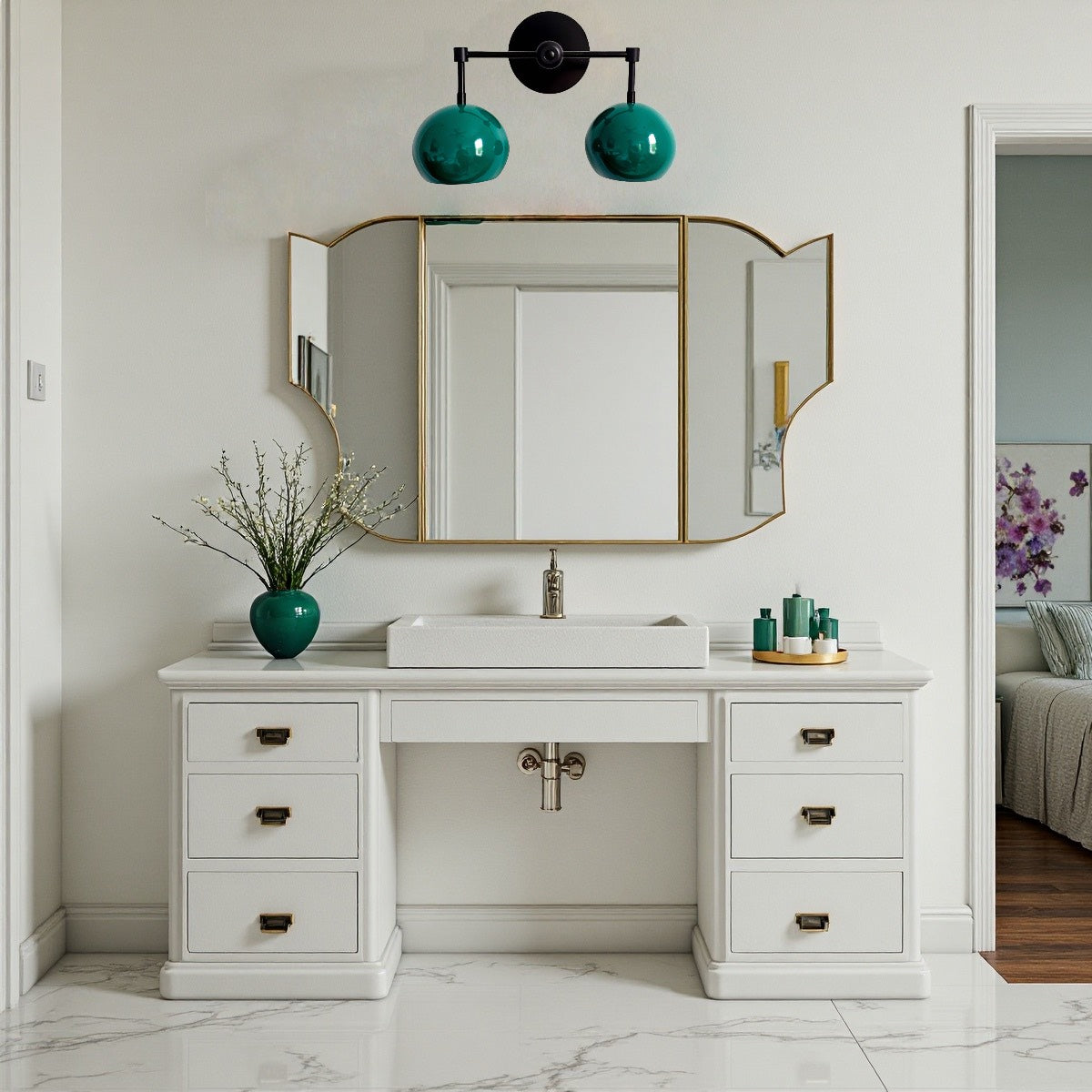 Spring Green Shades Sconce - Double Bubble Pop Vanity Wall Light