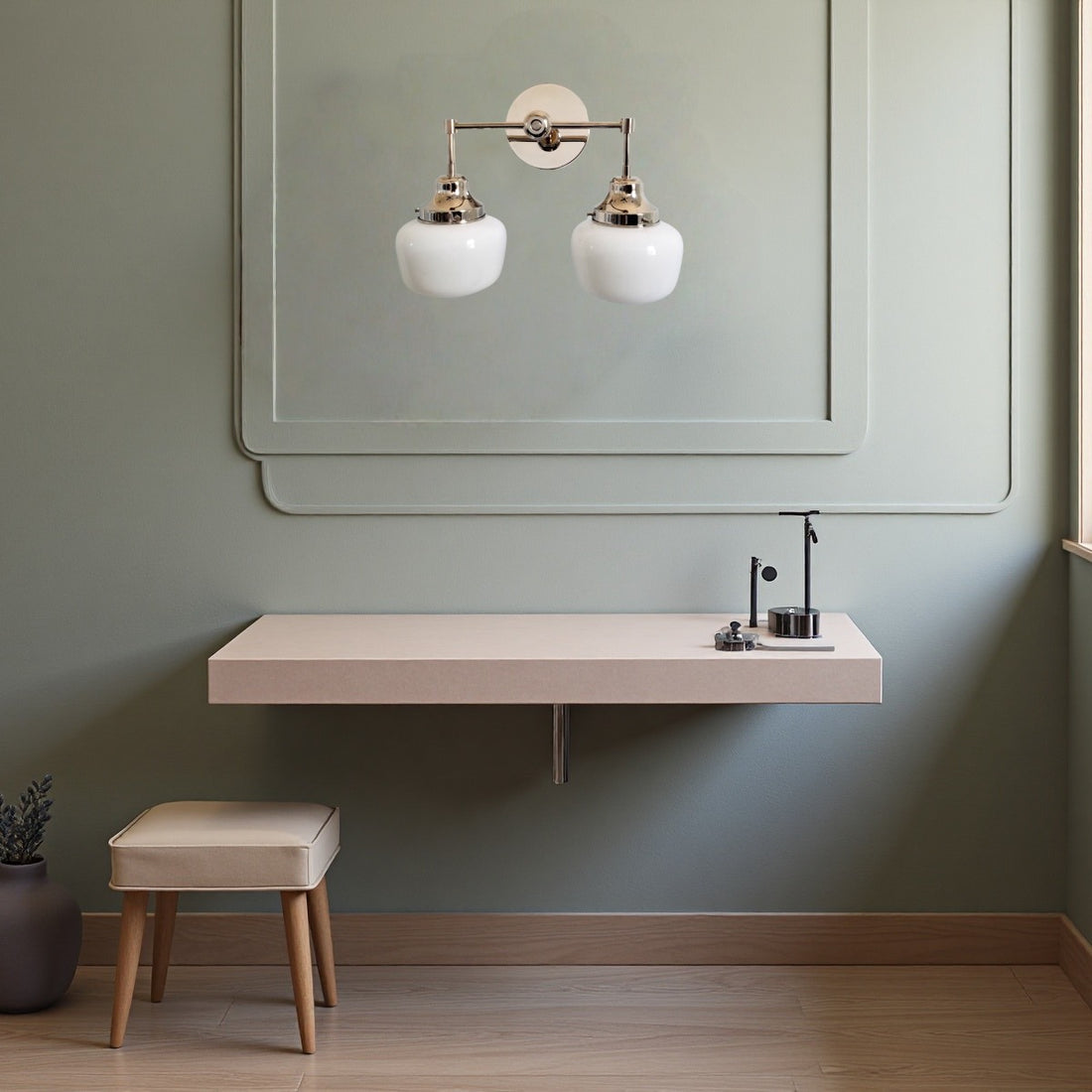 Double McMain Wall Sconce - Metal Glass Bubble Pop Vanity Wall Light