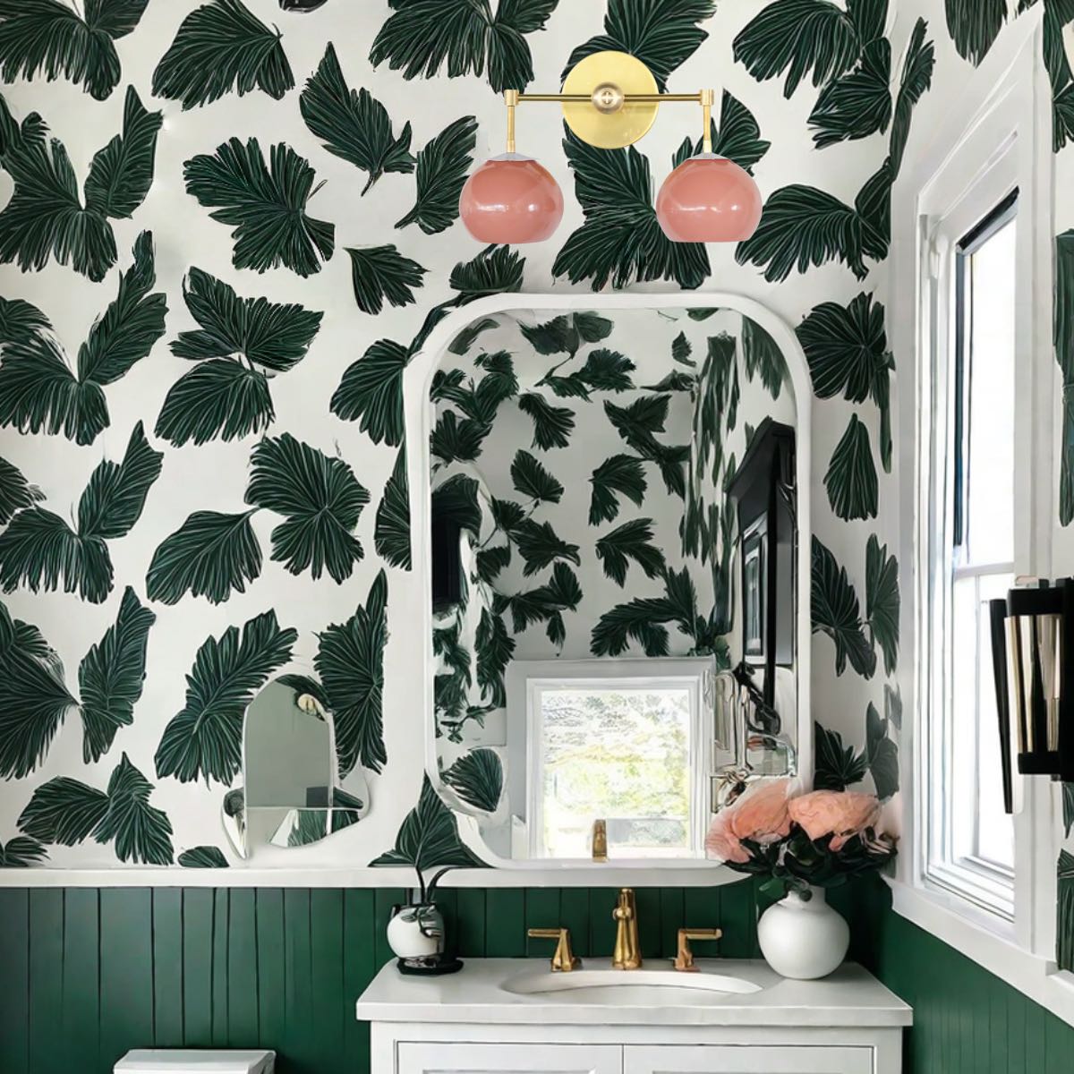 Daisy Wall Sconce - Double Globe Bubble Metal Multicolor Bath Light