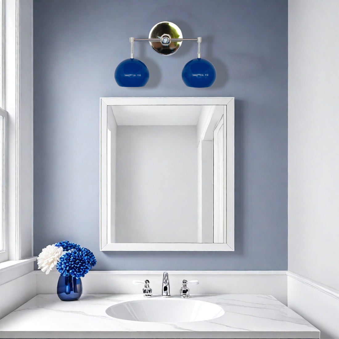 Navy Loa Wall Light - Double Ball Bath Vanity Mirror Wall Sconce