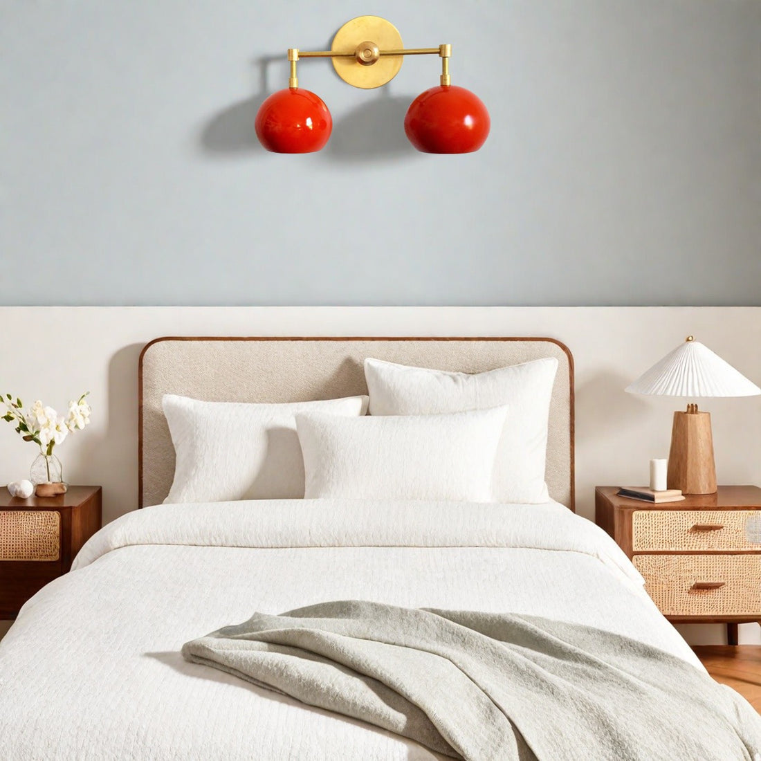 Orange Peel Loa Wall Sconce - Double Bubble Vanity Bath Wall Light