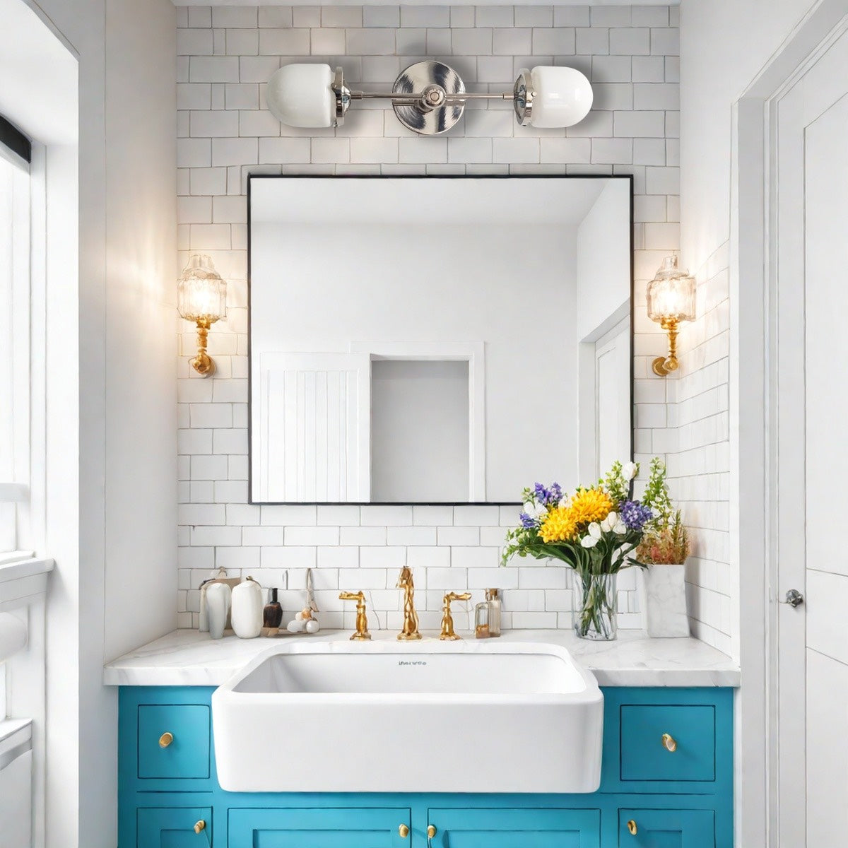 Double Head Sconce - Bubble Pop Vanity Glass Wall Light