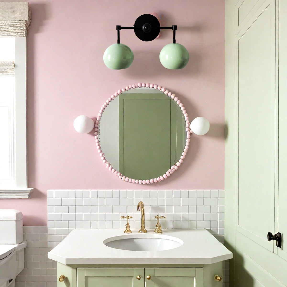 Spring Green Shades Sconce - Double Bubble Pop Vanity Wall Light