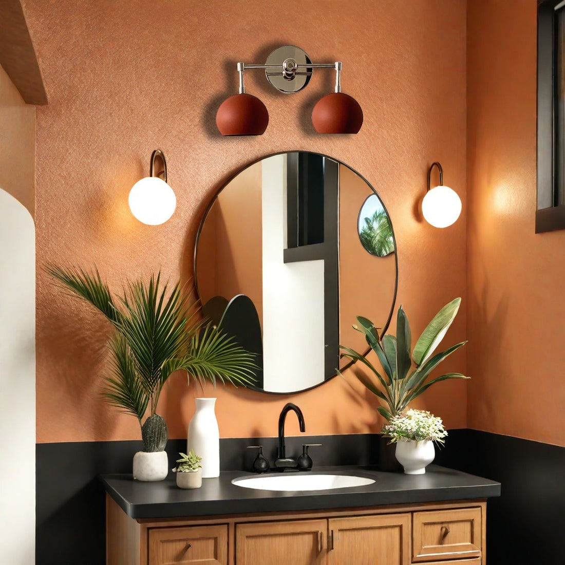 Terra Cotta Loa Sconce - Bubble Pop Vanity Bath Wall Light