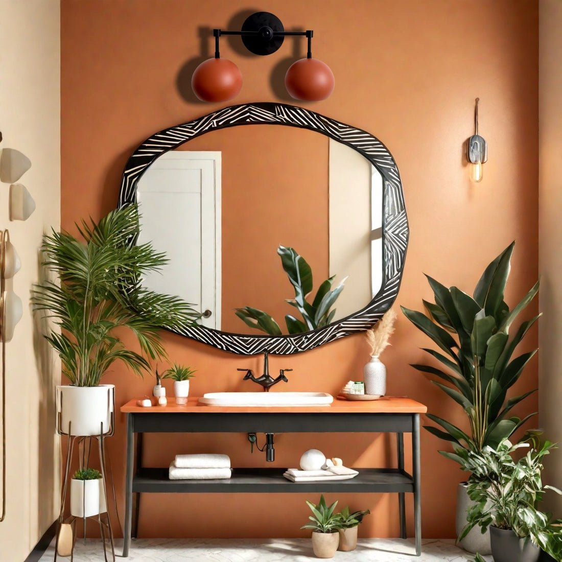 Terra Cotta Loa Sconce - Bubble Pop Vanity Bath Wall Light
